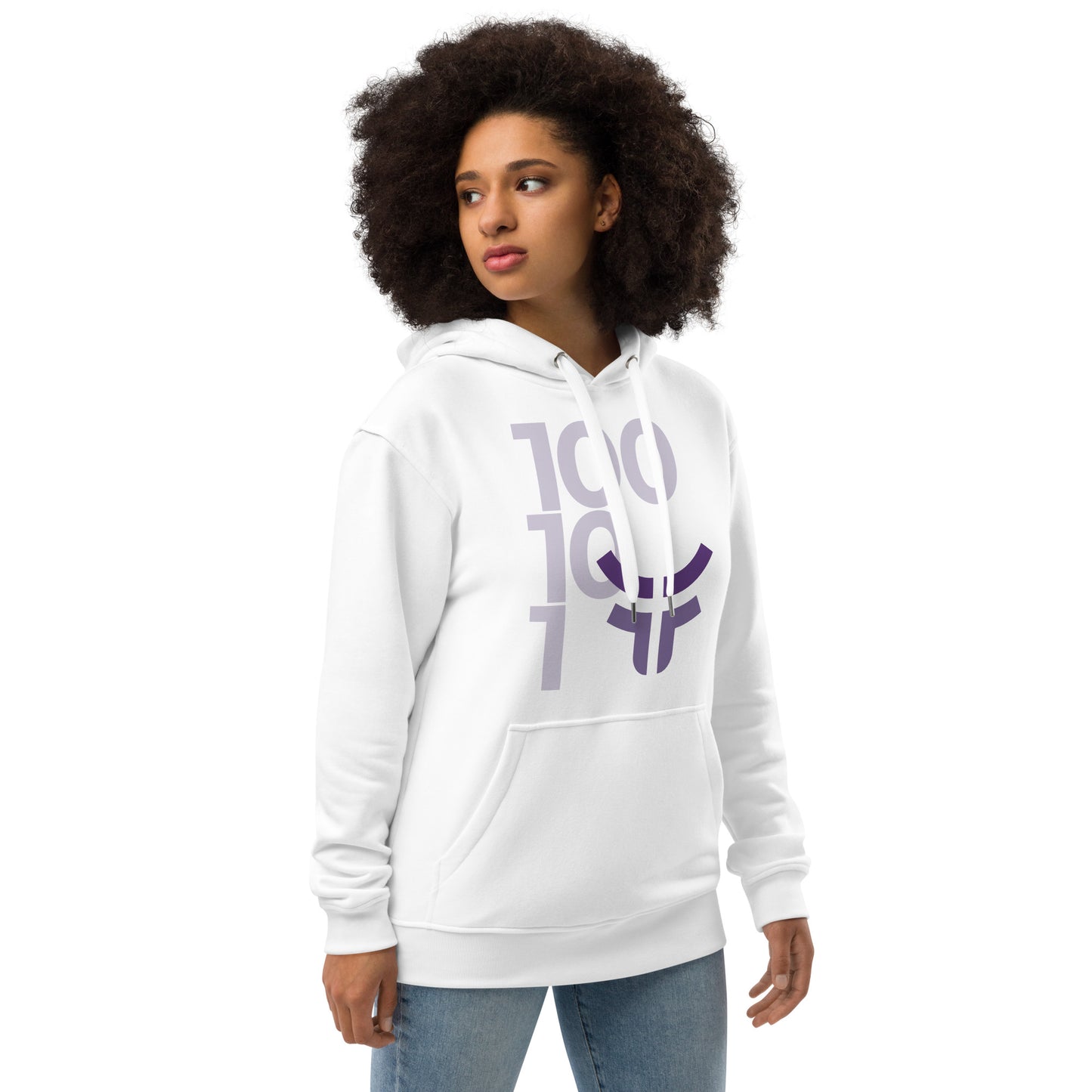 New 3.0 Logo and Fearless Logo - White Premium eco hoodie