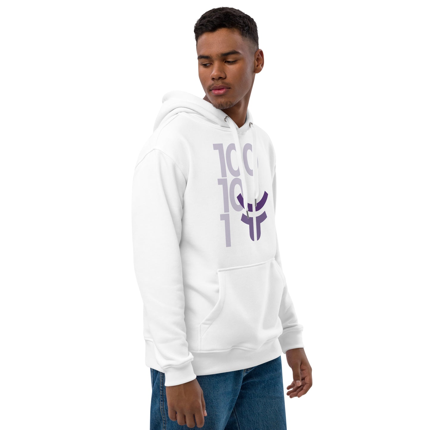 New 3.0 Logo and Fearless Logo - White Premium eco hoodie