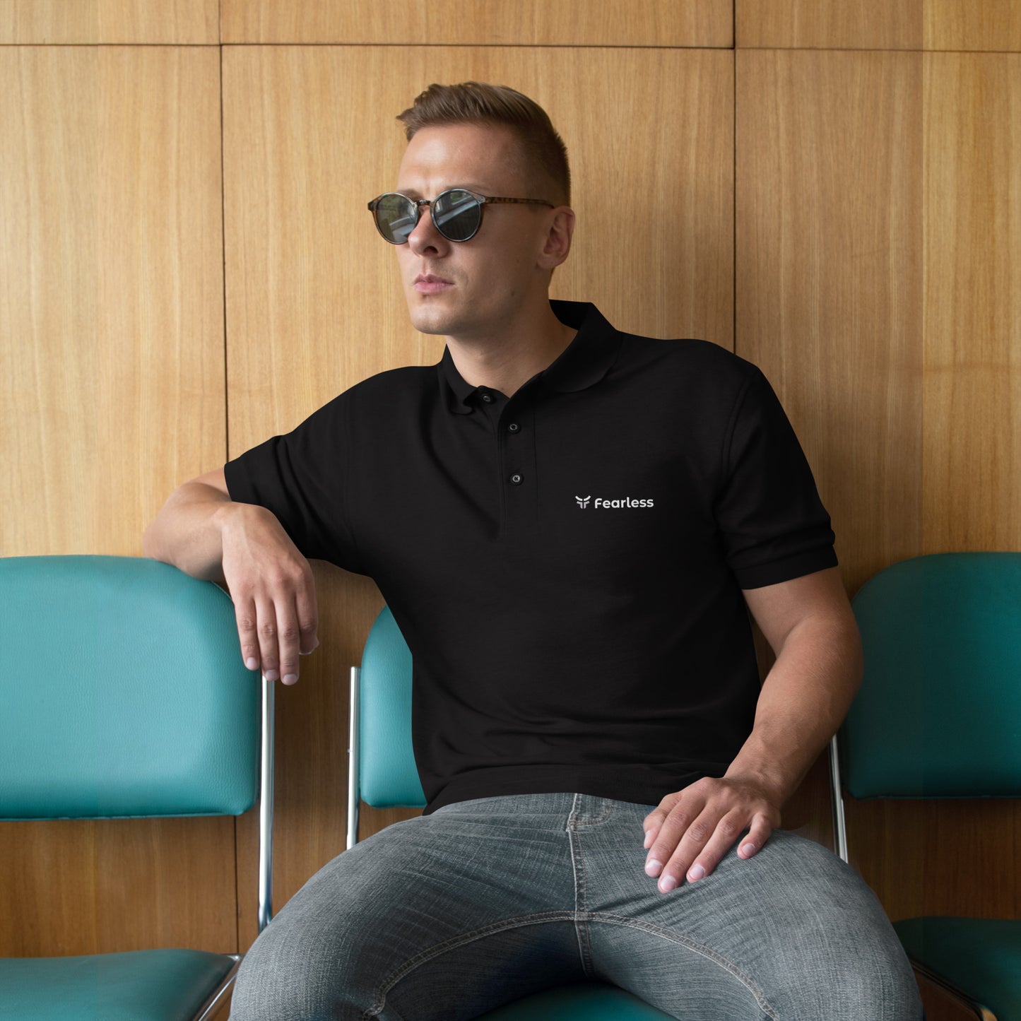 Fearless Men's Premium Polo Black Shirt