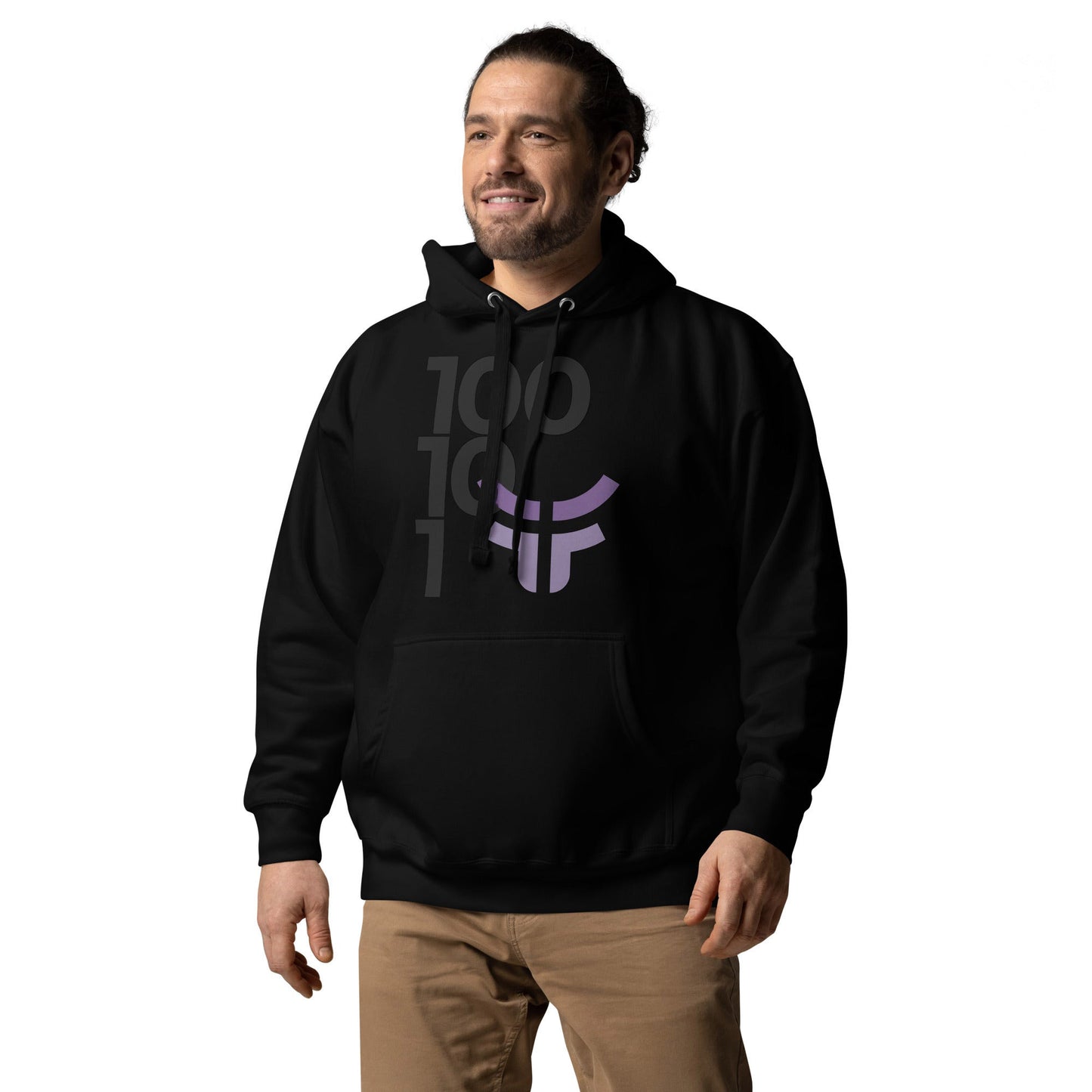 New 3.0 Logo and Fearless Logo - Black Drawstring Unisex Hoodie