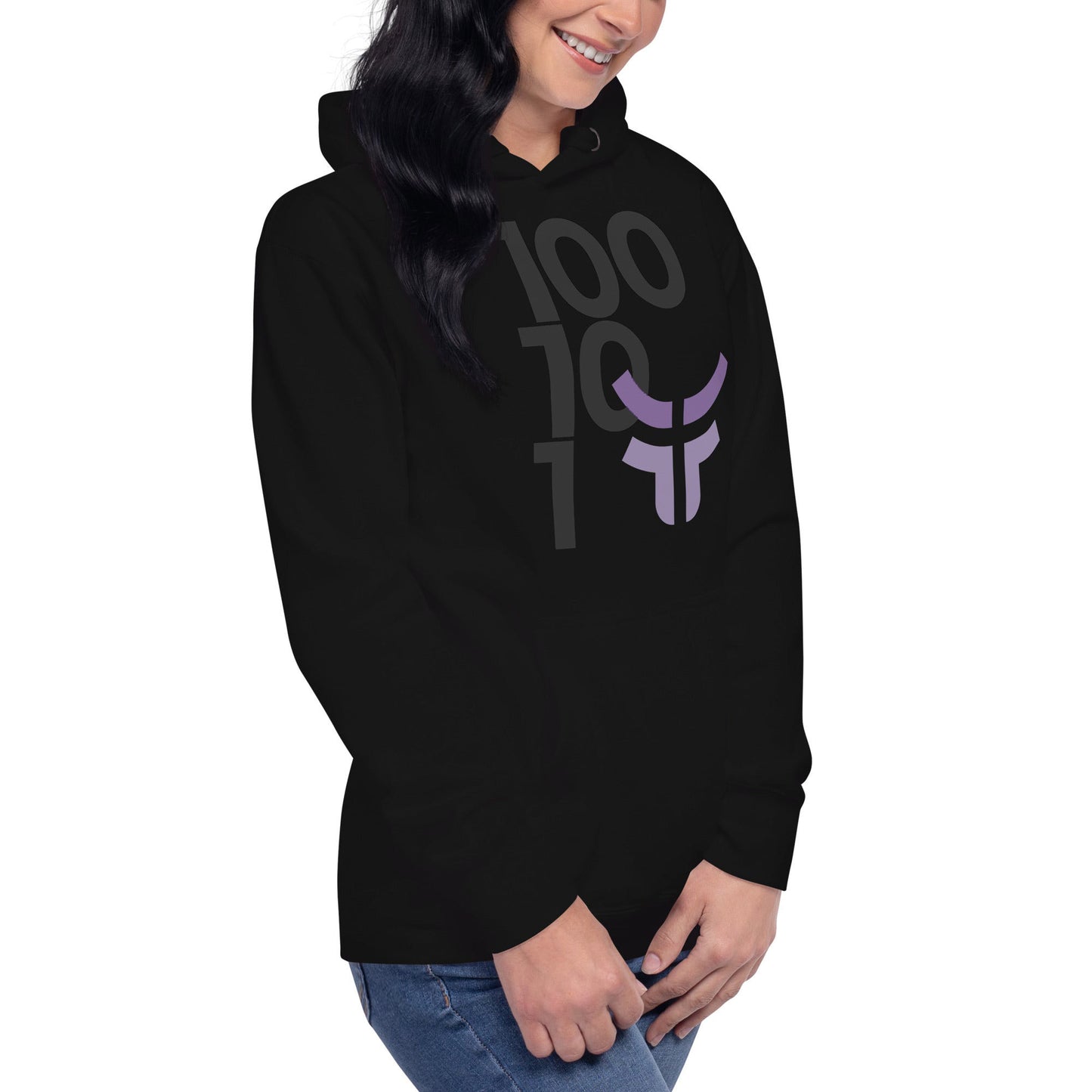 New 3.0 Logo and Fearless Logo - Black Drawstring Unisex Hoodie