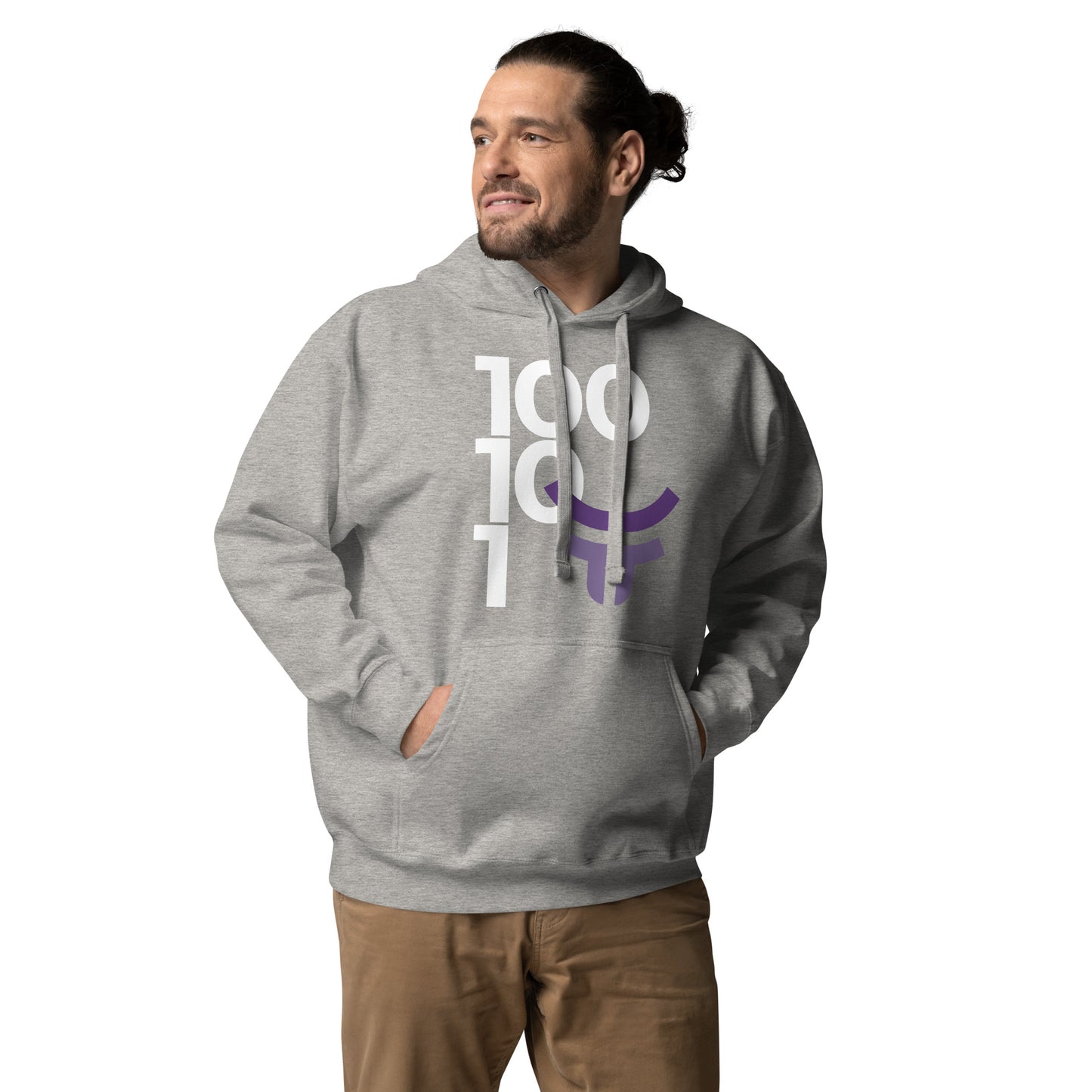 New 3.0 Logo and Fearless Logo - Gray Drawstring Unisex Hoodie
