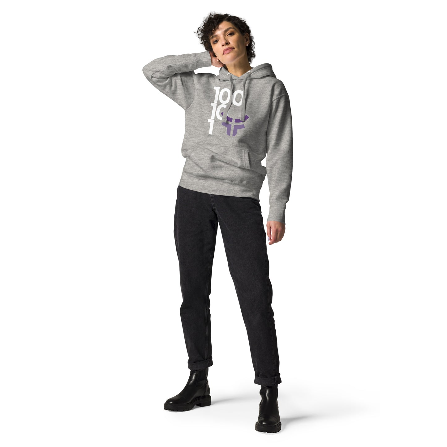 New 3.0 Logo and Fearless Logo - Gray Drawstring Unisex Hoodie