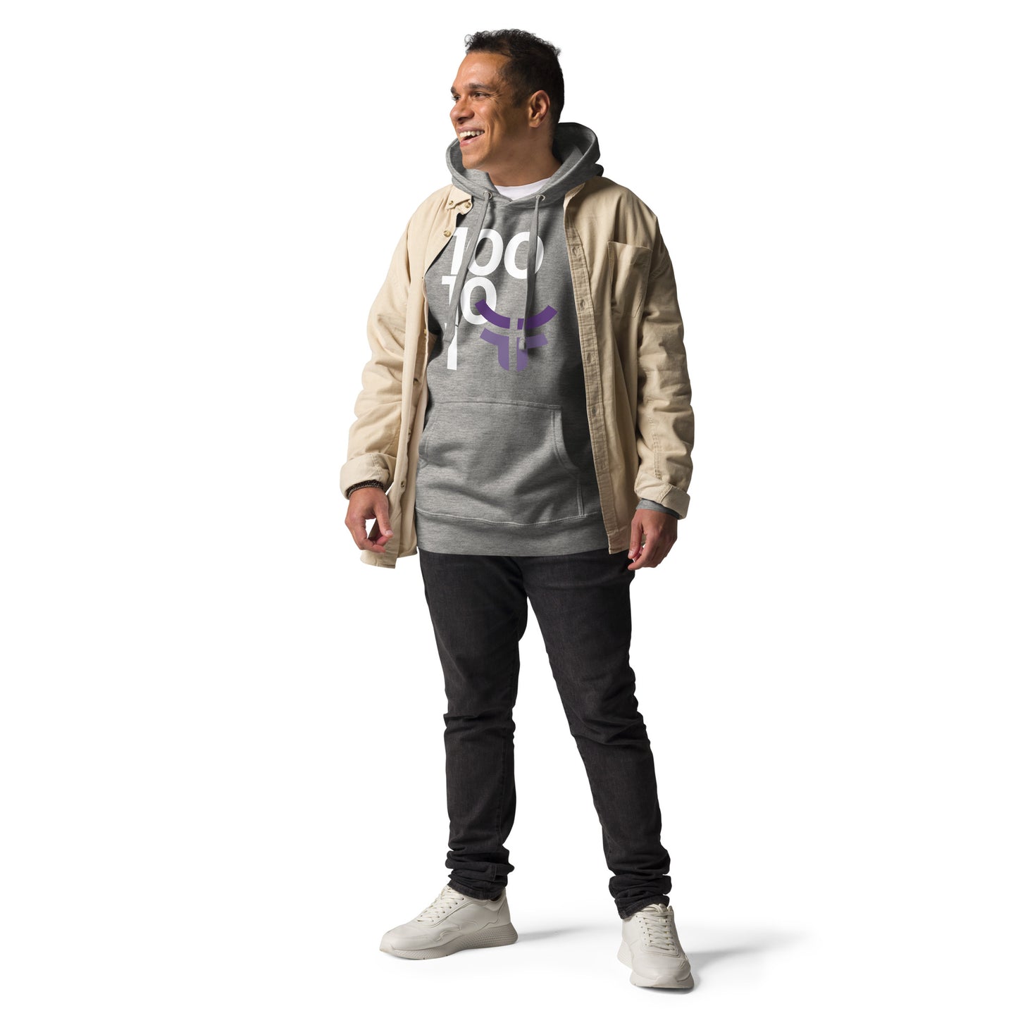 New 3.0 Logo and Fearless Logo - Gray Drawstring Unisex Hoodie