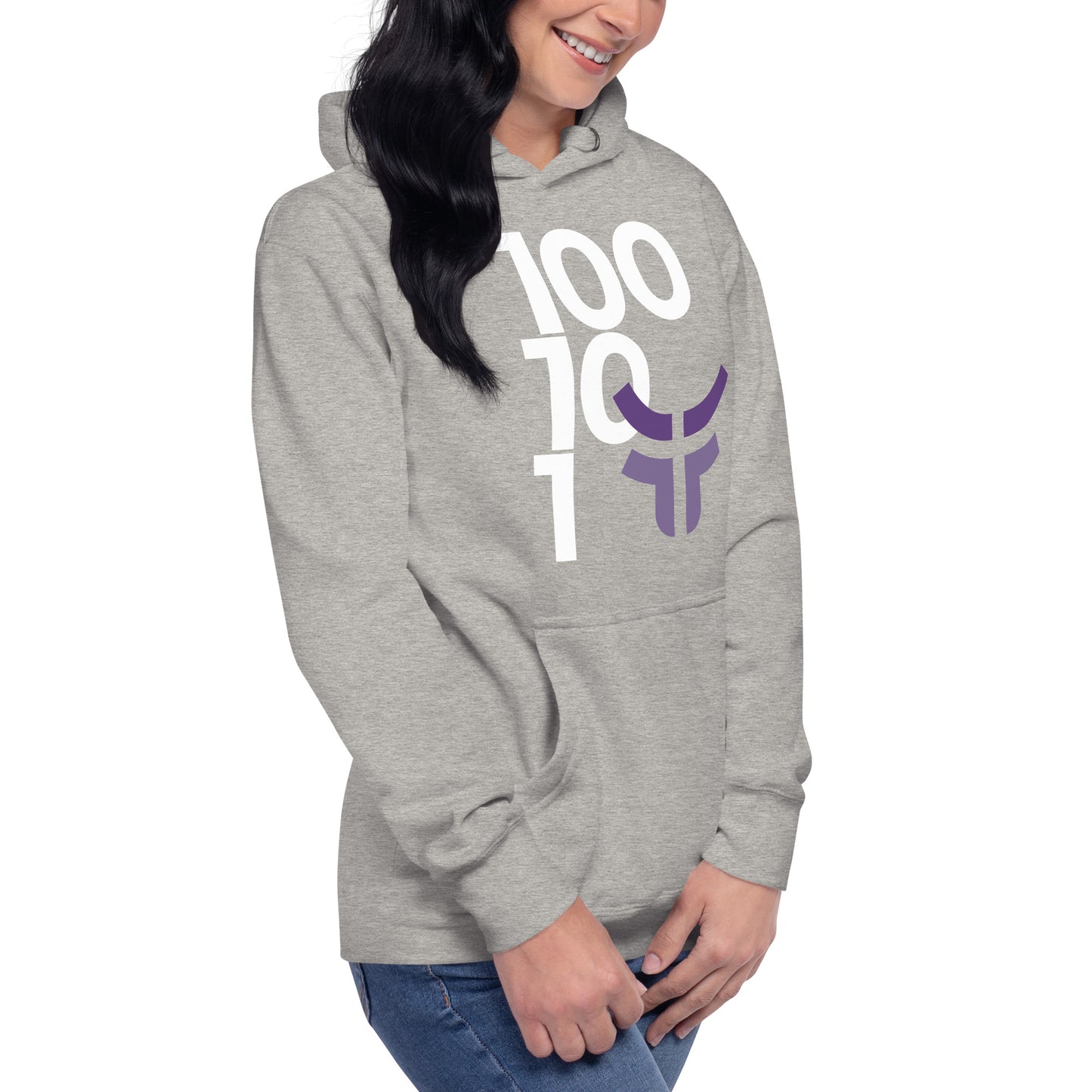 New 3.0 Logo and Fearless Logo - Gray Drawstring Unisex Hoodie