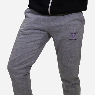 grey fearless joggers