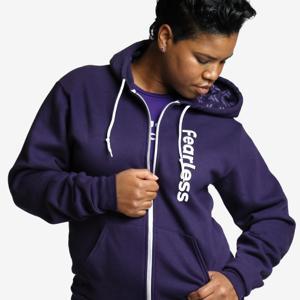 Dark purple zip hot sale up hoodie