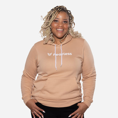 Fearless Tan Classic Hoodie with Fearless Logo